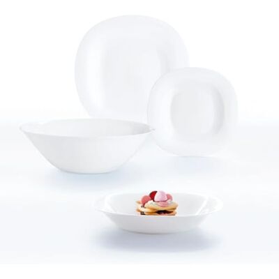 Luminarc Carine Blanco Tafelservies, opaal, 19-delig, 6 personen, wit Luminarc Carine Blanco Tafelservies, opaal, 19-delig, 6 personen, wit
