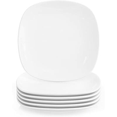MALACASA , Series Elisa, 6-delige set 7,5" porseleinen dessertbord 19x19x2cm taartbord servies voor 6 personen MALACASA , Series Elisa, 6-delige set 7,5" porseleinen dessertbord 19x19x2cm taartbord servies voor 6 personen