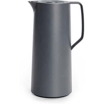 Emsa Motiva N41701 thermosfles, 1 l, snelsluiting, 12 uur warm en 24 uur koud, glazen kolf, Made in Germany, Scandinavisch design, antraciet Emsa Motiva N41701 thermosfles, 1 l, snelsluiting, 12 uur warm en 24 uur koud, glazen kolf, Made in Germany, Scandinavisch design, antraciet