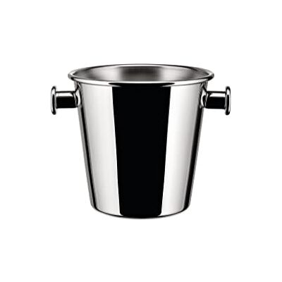 Alessi 5052 emmer met handgrepen voor twee Bordeaux-, bordeaux- en champagneflessen van roestvrij staal 18/10, voor buiten, glanzend, binnenkant gesatineerd Alessi 5052 emmer met handgrepen voor twee Bordeaux-, bordeaux- en champagneflessen van roestvrij staal 18/10, voor buiten, glanzend, binnenkant gesatineerd
