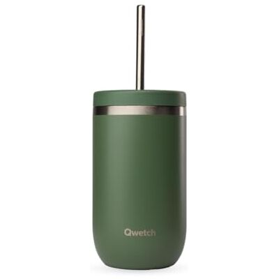 QWETCH Cold Cup Thermosbeker, 470 ml, kaki, 24 uur ijskoud en 12 uur koud gerecycled roestvrij staal, spatwaterdicht ideaal voor verse dranken, Bubble Tea en ijskoffie QWETCH Cold Cup Thermosbeker, 470 ml, kaki, 24 uur ijskoud en 12 uur koud gerecycled roestvrij staal, spatwaterdicht ideaal voor verse dranken, Bubble Tea en ijskoffie
