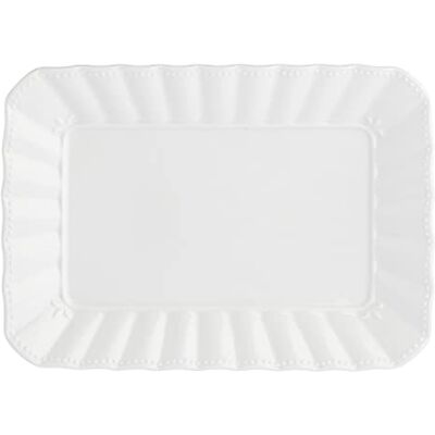 LA PORCELLANA BIANCA la Porcellana Ducale Plateau à pâtisserie rectangulaire en porcelaine Blanc 12 x 12 x 3 cm LA PORCELLANA BIANCA la Porcellana Ducale Plateau à pâtisserie rectangulaire en porcelaine Blanc 12 x 12 x 3 cm