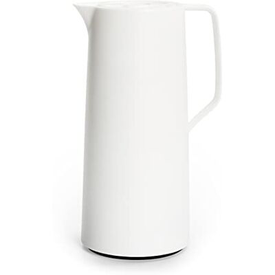 Emsa Motiva N41704 thermoskan, 1 l, snelsluiting, 12 uur warm en 24 uur koud, glazen kolf, Made in Germany, Scandinavisch design, wit Emsa Motiva N41704 thermoskan, 1 l, snelsluiting, 12 uur warm en 24 uur koud, glazen kolf, Made in Germany, Scandinavisch design, wit
