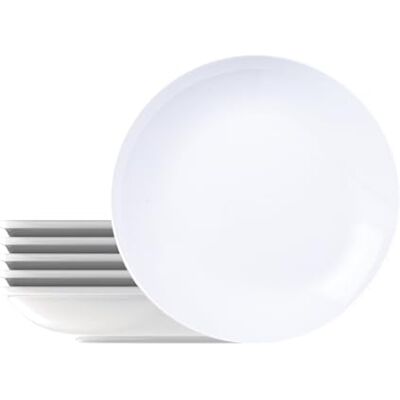 Tramontina Sophia soepborden, rond, porselein, 22 cm, 6 stuks Tramontina Sophia soepborden, rond, porselein, 22 cm, 6 stuks