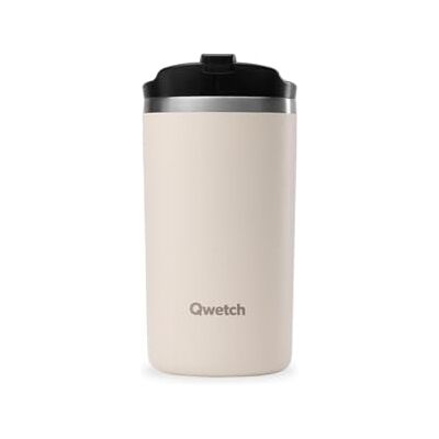 QWETCH Travel Thermosbeker – zand 350 ml – thermoskoffie en thee van roestvrij staal – 6 uur warm en 12 uur koud – waterdicht, reismok QWETCH Travel Thermosbeker – zand 350 ml – thermoskoffie en thee van roestvrij staal – 6 uur warm en 12 uur koud – waterdicht, reismok