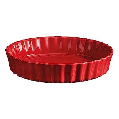 Emile Henry Grand Cru rode keramische taartschaal, 28 x 28 x 5,5 cm Emile Henry Grand Cru rode keramische taartschaal, 28 x 28 x 5,5 cm