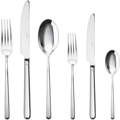 Sambonet 52513-83 Linear 18/10 roestvrijstalen tafelbestek voor 6 personen, 36 stuks, 6 vorken, 6 lepels, 6 messen, 6 fruitvorken, 6 fruitmessen, 6 stuks Sambonet 52513-83 Linear 18/10 roestvrijstalen tafelbestek voor 6 personen, 36 stuks, 6 vorken, 6 lepels, 6 messen, 6 fruitvorken, 6 fruitmessen, 6 stuks