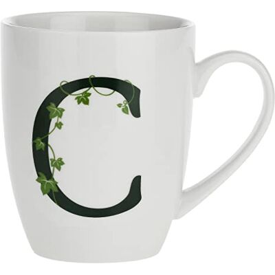 LA PORCELLANA BIANCA la Porcellana P00350149C Mug Lettre C, Porcelaine, Blanc, 12 x 12 x 3 cm LA PORCELLANA BIANCA la Porcellana P00350149C Mug Lettre C, Porcelaine, Blanc, 12 x 12 x 3 cm