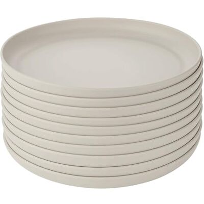 GRÄWE Linea Set van 10 kunststof borden Ø 18 cm, beige, onbreekbaar, vaatwasmachinebestendig tot 50 °C, magnetronbestendig, camping, picknick, outdoor GRÄWE Linea Set van 10 kunststof borden Ø 18 cm, beige, onbreekbaar, vaatwasmachinebestendig tot 50 °C, magnetronbestendig, camping, picknick, outdoor