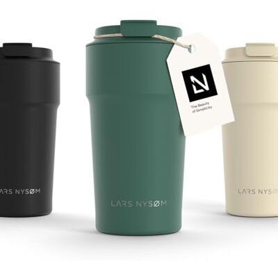 LARS NYSØM Thermo Coffee Mug-to-go 500 ml 0,5 liter reisbeker met isolatie Waterdichte roestvrijstalen thermische mok voor koffie en thee (dennengroen, 500 ml) LARS NYSØM Thermo Coffee Mug-to-go 500 ml 0,5 liter reisbeker met isolatie Waterdichte roestvrijstalen thermische mok voor koffie en thee (dennengroen, 500 ml)
