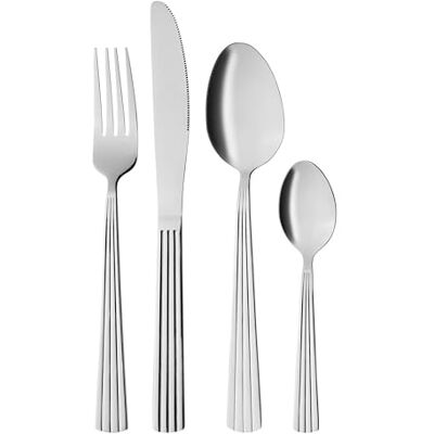 GRÄWE Bestekset voor 4 personen, van roestvrij staal, 16-delig, vaatwasmachinebestendig, bestekset met decoratie, serie Athene GRÄWE Bestekset voor 4 personen, van roestvrij staal, 16-delig, vaatwasmachinebestendig, bestekset met decoratie, serie Athene