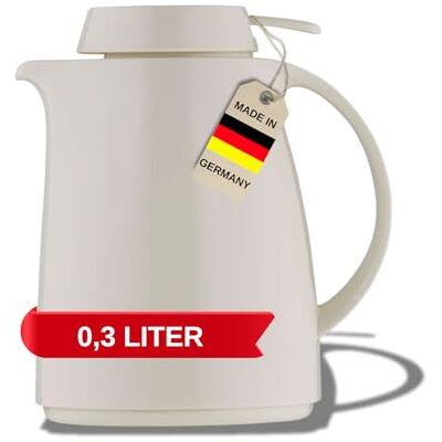 Helios Servitherm Thermosfles, wit, 0,3 l, 6 uur, houdt dranken warm en koud, bediening met één hand, robuust design voor koffie en thee Helios Servitherm Thermosfles, wit, 0,3 l, 6 uur, houdt dranken warm en koud, bediening met één hand, robuust design voor koffie en thee