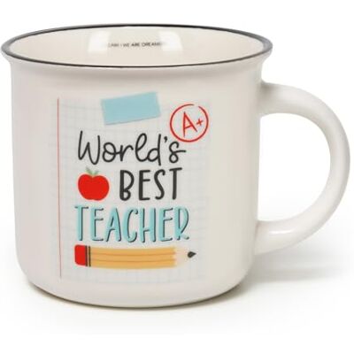 Legami Cuppuccino mok van porselein New Bone China, ontbijtbeker, vaatwasmachinebestendige theekop, cadeau-idee voor leraar, diameter 10 cm, inhoud 350 ml, thema Legami Cuppuccino mok van porselein New Bone China, ontbijtbeker, vaatwasmachinebestendige theekop, cadeau-idee voor leraar, diameter 10 cm, inhoud 350 ml, thema