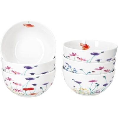 MamboCat Marie kom met 6 muesliborden 14 cm I 400 ml I porseleinen borden bloemenweide decoratie voor 6 personen MamboCat Marie kom met 6 muesliborden 14 cm I 400 ml I porseleinen borden bloemenweide decoratie voor 6 personen