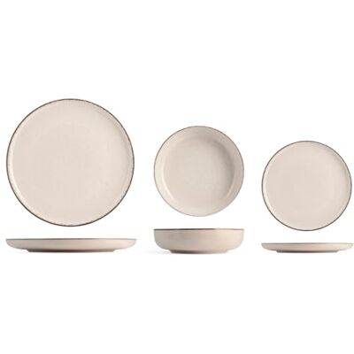 H&H H & H 12-delig tafelservies Pearl porselein ivoor compleet servies voor elegante tafel robuuste en dunne borden en accessoires H&H H & H 12-delig tafelservies Pearl porselein ivoor compleet servies voor elegante tafel robuuste en dunne borden en accessoires