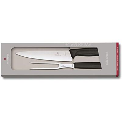 Victorinox , 6,7133.2G, Swiss Classic, transportset, 2-delig, extra scherpe rand, robuuste kunststof handgreep, zwart, gemaakt in Zwitserland, vaatwasmachinebestendig Victorinox , 6,7133.2G, Swiss Classic, transportset, 2-delig, extra scherpe rand, robuuste kunststof handgreep, zwart, gemaakt in Zwitserland, vaatwasmachinebestendig