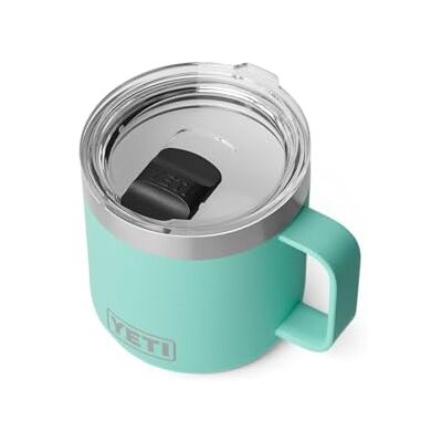 YETI Rambler Stapelbare mok met Durasip keramische voering, vacuüm geïsoleerde roestvrijstalen mok met magneetdeksel, Seafoam, 414 ml YETI Rambler Stapelbare mok met Durasip keramische voering, vacuüm geïsoleerde roestvrijstalen mok met magneetdeksel, Seafoam, 414 ml