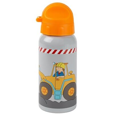 Sigikid Bodo Drinkfles van roestvrij staal, lekvrij, BPA-vrij, robuust, lichte drinkfles met schroefsluiting, eenvoudig te reinigen, voor kinderen van 3 tot 8 jaar, artikelnummer 25293, bouwplaats, drinkfles, grijs/oranje, 400 ml Sigikid Bodo Drinkfles van roestvrij staal, lekvrij, BPA-vrij, robuust, lichte drinkfles met schroefsluiting, eenvoudig te reinigen, voor kinderen van 3 tot 8 jaar, artikelnummer 25293, bouwplaats, drinkfles, grijs/oranje, 400 ml