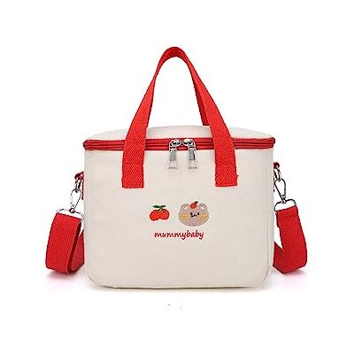 PORRASSO Thermische Tas Draagbare Lunchtas Picknicktas Koeltas Lunchtas Baby Lunchtas Kantoor School Buiten Vissen, Rood, L, Minimalistisch PORRASSO Thermische Tas Draagbare Lunchtas Picknicktas Koeltas Lunchtas Baby Lunchtas Kantoor School Buiten Vissen, Rood, L, Minimalistisch
