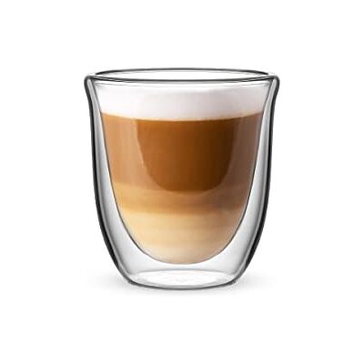 Bialetti Set van 2 Double Wall Firenze glas, 200 ml, thermische isolatie, borosilicaatglas Bialetti Set van 2 Double Wall Firenze glas, 200 ml, thermische isolatie, borosilicaatglas