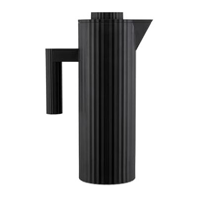 Alessi Plissé MDL12 B Design thermokaraf, dubbelwandig thermoglas van thermoplastisch hars, 100 cl, zwart Alessi Plissé MDL12 B Design thermokaraf, dubbelwandig thermoglas van thermoplastisch hars, 100 cl, zwart