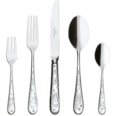 Villeroy & Boch Toy's Delight 30-delige tafelbestekset, roestvrij staal, 6 lepels, vorken, 6 messen, 6 theelepels en 6 taartvorken, vaatwasmachinebestendig Villeroy & Boch Toy's Delight 30-delige tafelbestekset, roestvrij staal, 6 lepels, vorken, 6 messen, 6 theelepels en 6 taartvorken, vaatwasmachinebestendig