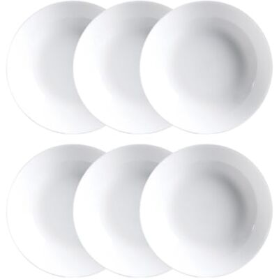 Luminarc Diwali 20 cm extra sterke opaal glazen kom, set van 6, wit Luminarc Diwali 20 cm extra sterke opaal glazen kom, set van 6, wit