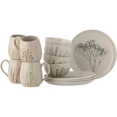 Bloomingville Bea Set van 4 x 3 ontbijtartikelen, natuurlijk, aardewerk, C: D 10 x H 10,5 / B 11,5 x H 6 / D: T21 x H2 Bloomingville Bea Set van 4 x 3 ontbijtartikelen, natuurlijk, aardewerk, C: D 10 x H 10,5 / B 11,5 x H 6 / D: T21 x H2