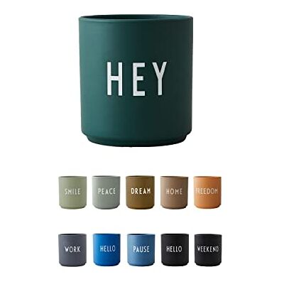 Design Letters Gepersonaliseerde mok van HEY in donkergroen – decoratieve spreuken met trendy kleuren voor elke gelegenheid, koffiemok van fijn porselein, als cadeau voor je dierbaren Design Letters Gepersonaliseerde mok van HEY in donkergroen – decoratieve spreuken met trendy kleuren voor elke gelegenheid, koffiemok van fijn porselein, als cadeau voor je dierbaren