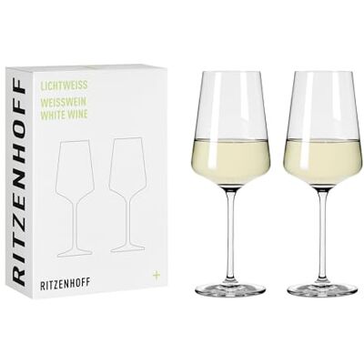 RITZENHOFF Set van 2 wijnglazen 400 ml Made in Germany Artikelnummer: 6111006, serie Lichtweiss, 2 wijnglazen 400 ml, kristal, vaatwasmachinebestendig RITZENHOFF Set van 2 wijnglazen 400 ml Made in Germany Artikelnummer: 6111006, serie Lichtweiss, 2 wijnglazen 400 ml, kristal, vaatwasmachinebestendig