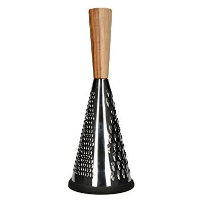 Creative Gourmet Grote vintage kegelrasp met houten handvat (12,7 x 12,7 x 33 cm), van roestvrij staal, zilver/bruin, 13 x 13 x 33 cm Creative Gourmet Grote vintage kegelrasp met houten handvat (12,7 x 12,7 x 33 cm), van roestvrij staal, zilver/bruin, 13 x 13 x 33 cm
