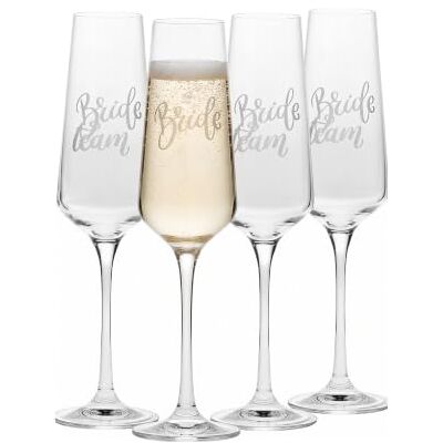 Krosno Champagne en prosecco glazen Bride & Team Bride 180 ml 4-delige set handgemaakt kristalglas mat wit decor voor vrijgezellenfeest en bruidscadeau Pour champagne prosecco cava et toasts, Décor blanc mat, Verre fait main, Cadeau EVJF Krosno Champagne en prosecco glazen Bride & Team Bride 180 ml 4-delige set handgemaakt kristalglas mat wit decor voor vrijgezellenfeest en bruidscadeau Pour champagne prosecco cava et toasts, Décor blanc mat, Verre fait main, Cadeau EVJF