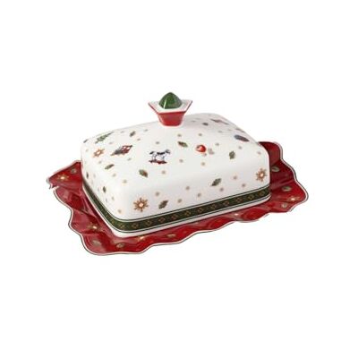 Villeroy & Boch Toy's Delight botervloot, 19 x 16 x 11,5 cm, hard porselein, boterbel, handwas, botercontainer voor brunches en feestjes Villeroy & Boch Toy's Delight botervloot, 19 x 16 x 11,5 cm, hard porselein, boterbel, handwas, botercontainer voor brunches en feestjes
