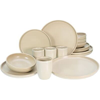 Creatable , 33075 Serie Uno 16-delig tafelservies van aardewerk, vaatwasser- en magnetronbestendig, gemaakt in Portugal Creatable , 33075 Serie Uno 16-delig tafelservies van aardewerk, vaatwasser- en magnetronbestendig, gemaakt in Portugal