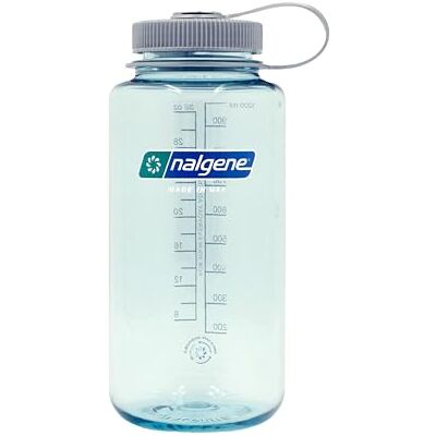 Nalgene Sustain Tritan BPA-vrije waterfles van 50% plastic afval, 947,2 g, brede opening, zeeschuim Nalgene Sustain Tritan BPA-vrije waterfles van 50% plastic afval, 947,2 g, brede opening, zeeschuim