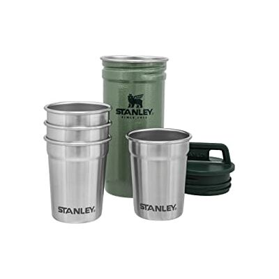 Stanley 1913 Adventure Nesting Shot Glass Set 0,59 ml Hammertone Green Borrelglazen van roestvrij staal, BPA-vrij, stapelbaar, vaatwasmachinebestendig Stanley 1913 Adventure Nesting Shot Glass Set 0,59 ml Hammertone Green Borrelglazen van roestvrij staal, BPA-vrij, stapelbaar, vaatwasmachinebestendig