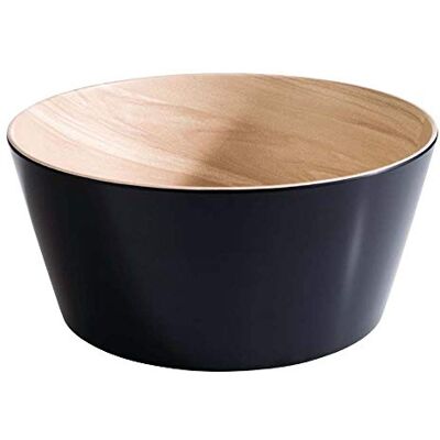 APS Frida Melamine kom bijna onbreekbaar, stevige kunststof kom, slakom, Ø 20 cm x H 7,5 cm, snackkom, stapelbaar, binnenkant houtlook, zwart, vaatwasmachinebestendig APS Frida Melamine kom bijna onbreekbaar, stevige kunststof kom, slakom, Ø 20 cm x H 7,5 cm, snackkom, stapelbaar, binnenkant houtlook, zwart, vaatwasmachinebestendig