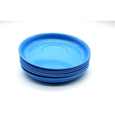 Kimmel Set van 6 borden 14 cm, lichtblauw, herbruikbaar, kunststof, feestservies, kinderservies Kimmel Set van 6 borden 14 cm, lichtblauw, herbruikbaar, kunststof, feestservies, kinderservies