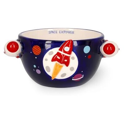 Legami Mok van aardewerk voor granen Hallo! Thema Space, ontbijtbeker, magnetronbestendig, vaatwasmachinebestendig, inhoud tot 400 ml, 12 x 9 cm Legami Mok van aardewerk voor granen Hallo! Thema Space, ontbijtbeker, magnetronbestendig, vaatwasmachinebestendig, inhoud tot 400 ml, 12 x 9 cm