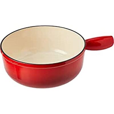 KUHN RIKON Cheesefonduepan van geëmailleerd gietijzer, inductie, rood, 24 cm KUHN RIKON Cheesefonduepan van geëmailleerd gietijzer, inductie, rood, 24 cm