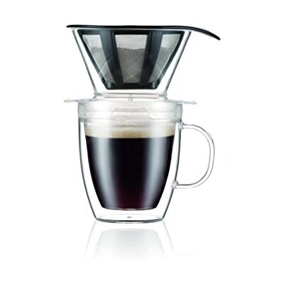Bodum K11872-10SA Pour OVER Set individuele koffiefilter en dubbelwandige kunststof thermobeker, 35 cl Bodum K11872-10SA Pour OVER Set individuele koffiefilter en dubbelwandige kunststof thermobeker, 35 cl