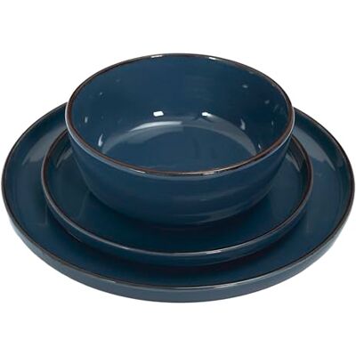 HOME DECO FACTORY , KA0445, 12-delige dinerset in ambachtelijke steenware, uniek design, ideaal voor alle gelegenheden, verzachtende kleuren, gemakkelijke verzorging blauw, maat: standaard HOME DECO FACTORY , KA0445, 12-delige dinerset in ambachtelijke steenware, uniek design, ideaal voor alle gelegenheden, verzachtende kleuren, gemakkelijke verzorging blauw, maat: standaard