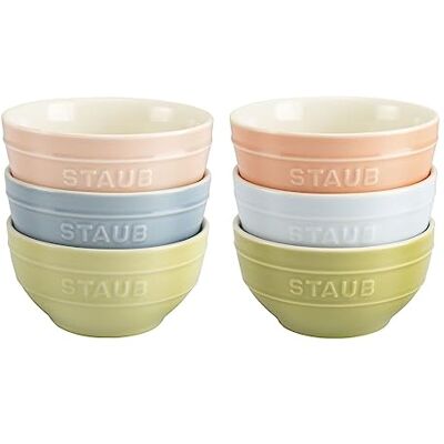 STAUB Ceramique Set van 6 macaron-kommen, 400 ml, mueslikommen, serveerkommen, dessertkommen, gemengde kleuren, keramiek, 12 cm STAUB Ceramique Set van 6 macaron-kommen, 400 ml, mueslikommen, serveerkommen, dessertkommen, gemengde kleuren, keramiek, 12 cm