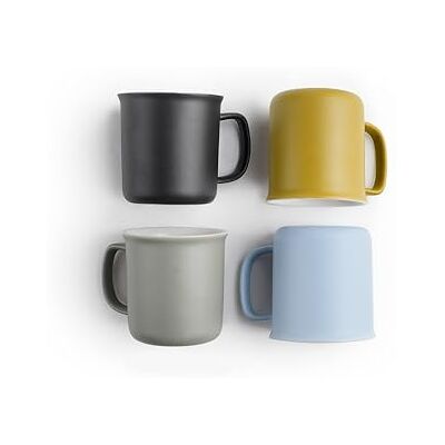IBILI Set van 4 koffiekopjes, 110 ml, espresso Colorfull IBILI Set van 4 koffiekopjes, 110 ml, espresso Colorfull