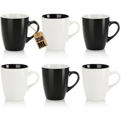 com-four ® 6 x koffiekopjes van keramiek, 350 ml, modern design mokken com-four ® 6 x koffiekopjes van keramiek, 350 ml, modern design mokken