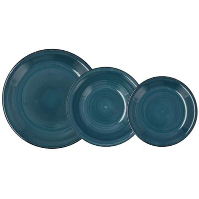 Quid Saphir Vita Keramisch servies, 18-delig, 6 personen, blauw Quid Saphir Vita Keramisch servies, 18-delig, 6 personen, blauw