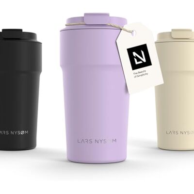 LARS NYSØM Thermo Coffee Mug-to-go 500 ml 0,5 liter reisbeker met isolatie Waterdichte roestvrijstalen thermische mok voor koffie en thee (lavendelpaars, 500 ml) LARS NYSØM Thermo Coffee Mug-to-go 500 ml 0,5 liter reisbeker met isolatie Waterdichte roestvrijstalen thermische mok voor koffie en thee (lavendelpaars, 500 ml)