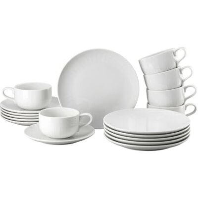 Rosenthal Joyn White 18-delige combi-servies, aardewerk, servies, koffieservies, ontbijtborden, witte kopjes Rosenthal Joyn White 18-delige combi-servies, aardewerk, servies, koffieservies, ontbijtborden, witte kopjes