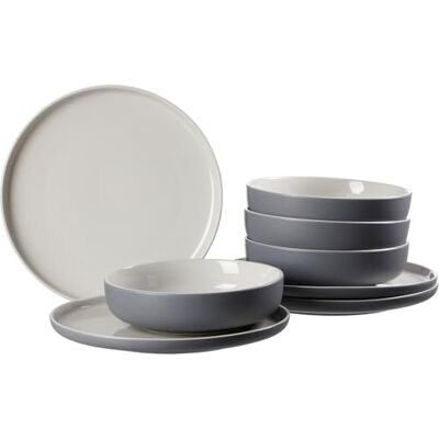 Ritzenhoff & Breker Tafelservies Jasper, 8-delig, grijs, aardewerk Ritzenhoff & Breker Tafelservies Jasper, 8-delig, grijs, aardewerk