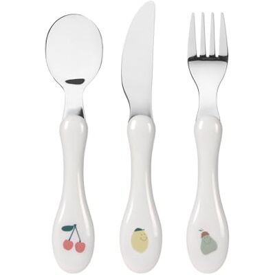 Lässig 3-delig kinderbestek: lepel, vork, mes, kunststof handvat van roestvrij staal Lässig 3-delig kinderbestek: lepel, vork, mes, kunststof handvat van roestvrij staal